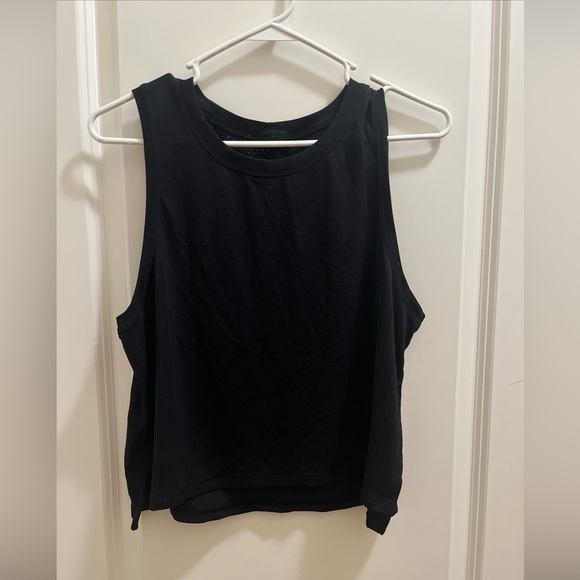 Lululemon Train To Be Tank Top Shirt Tee Black  Side Slit Muscle Seamless Mesh - Picture 1 of 6